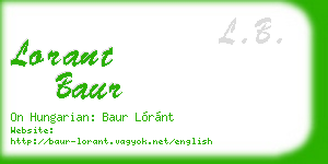 lorant baur business card