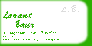 lorant baur business card